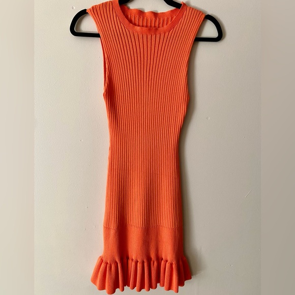 Ruffle Hem Ribbed Knit Dress - Picture 4 of 4